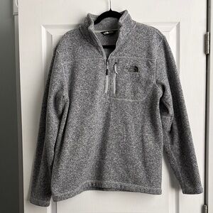 The North Face Heathered Gray Fleece Quarter-Zip Pullover